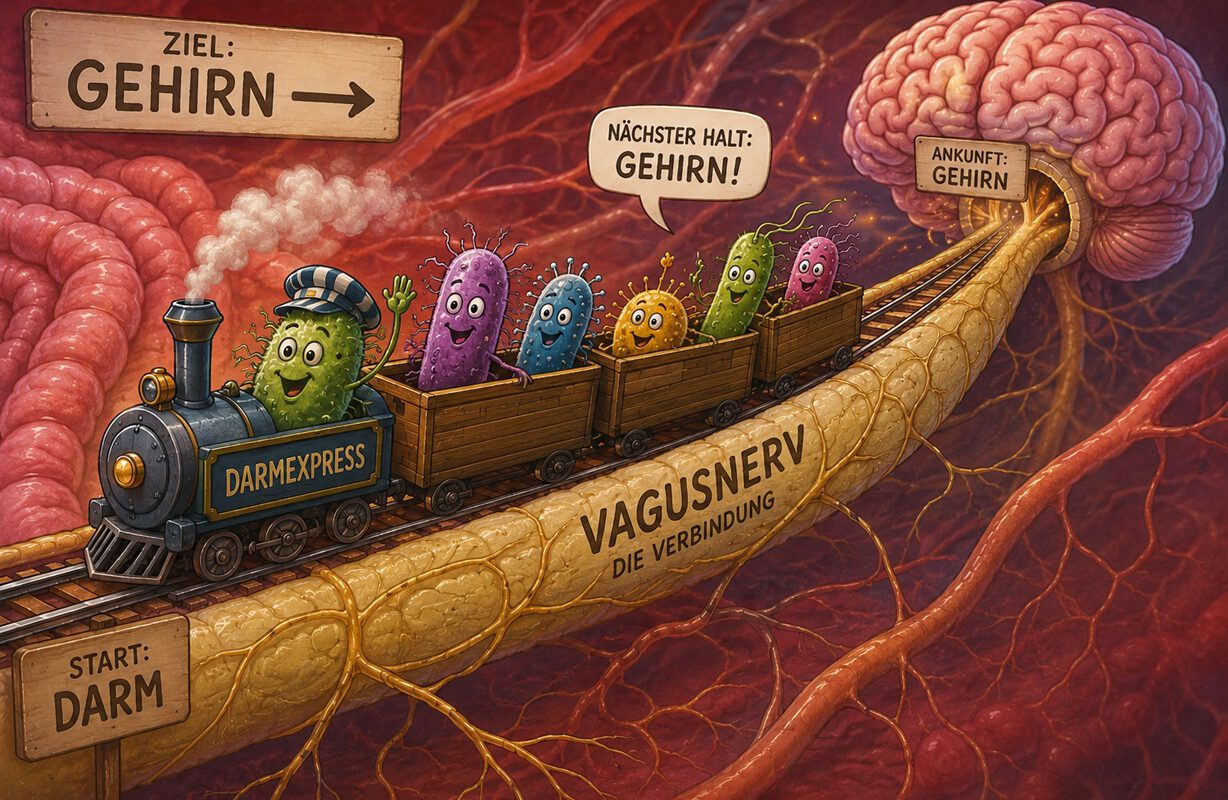 Darmbakterien wandern mit dem Vagusnerv ins Gehirn